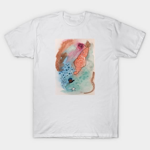 Sea Life on Mars T-Shirt by Tstafford